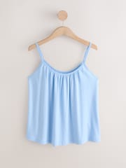 Blue Flowy Strappy TENCEL™ Modal Blend Vest Top - Image 6 of 8