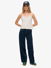 Superdry White Lace Button Through Cami Top - Image 2 of 5
