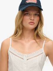 Superdry White Lace Button Through Cami Top - Image 3 of 5