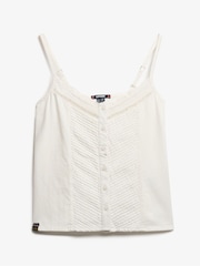 Superdry White Lace Button Through Cami Top - Image 4 of 5