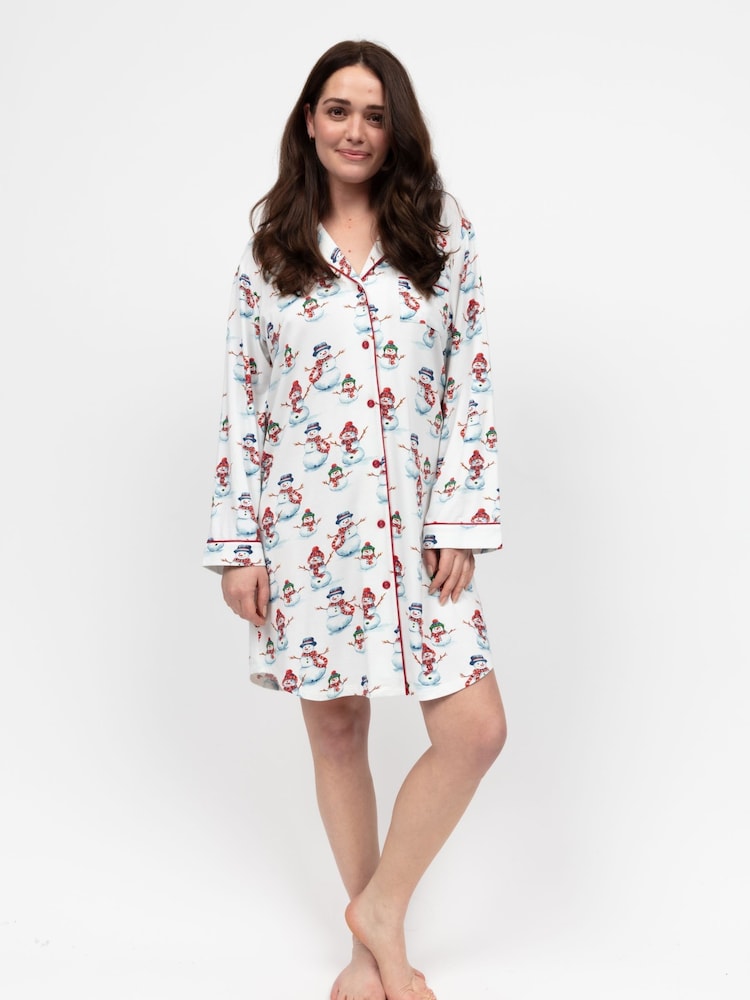 Cyberjammies Red Long Sleeve Printed Jersey Nightshirt - Image 1 of 4