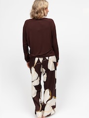 Cyberjammies Brown Slouch Jersey Top and Printed Bottoms Pyjamas Set - Image 2 of 4