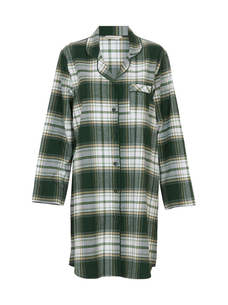Cyberjammies Green Long Sleeve Check Nightshirt - Image 3 of 3 Cyberjammies Green Long Sleeve Check Nightshirt - Image 3 of 3