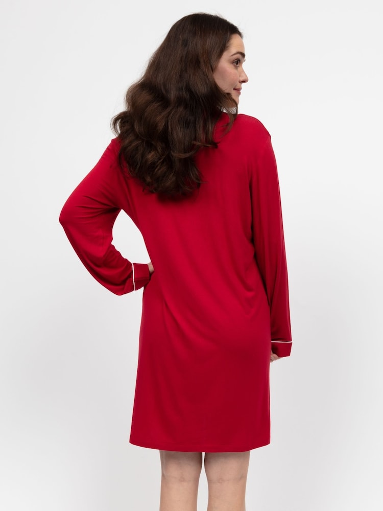 Cyberjammies Red Long Sleeve Jersey Nightshirt - Image 2 of 3