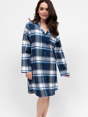 Cyberjammies Blue Long Sleeve Check Nightshirt - Image 1 of 4