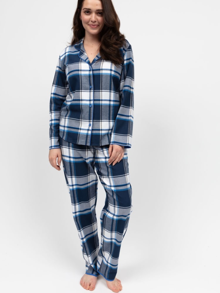 Cyberjammies Blue Long Sleeved Check Pyjamas Set - Image 1 of 4