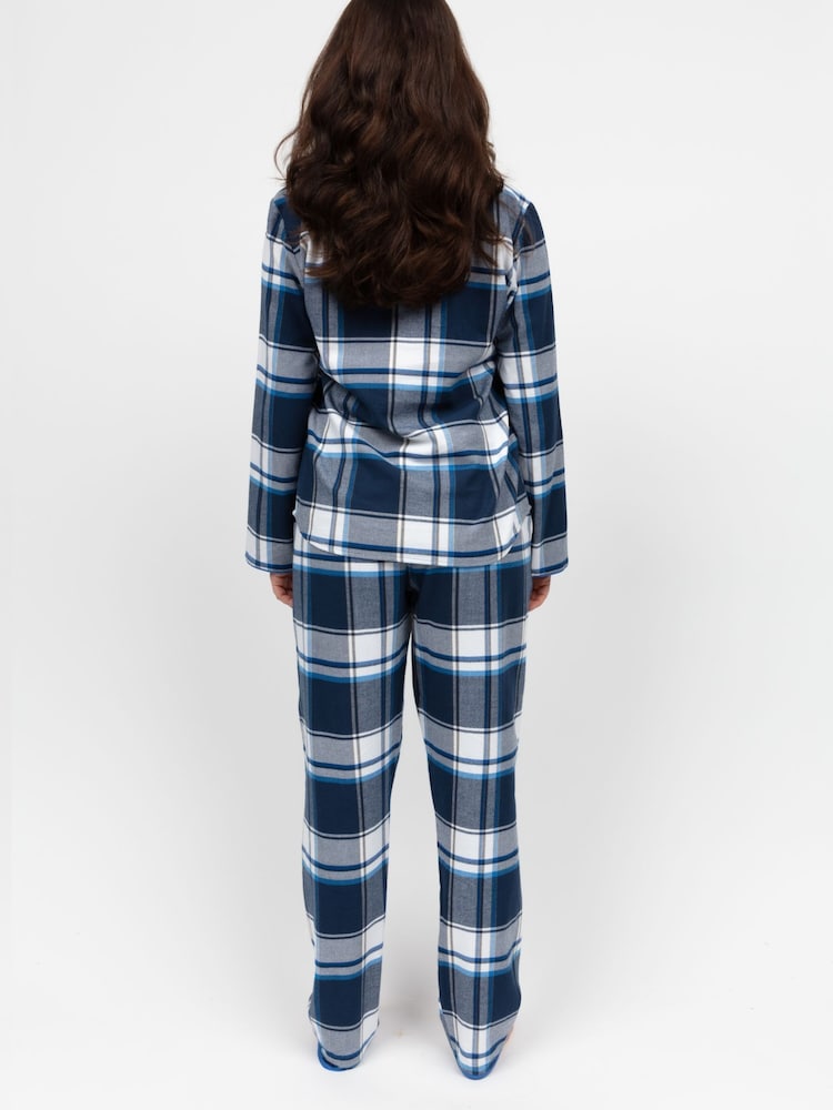 Cyberjammies Blue Long Sleeved Check Pyjamas Set - Image 2 of 4