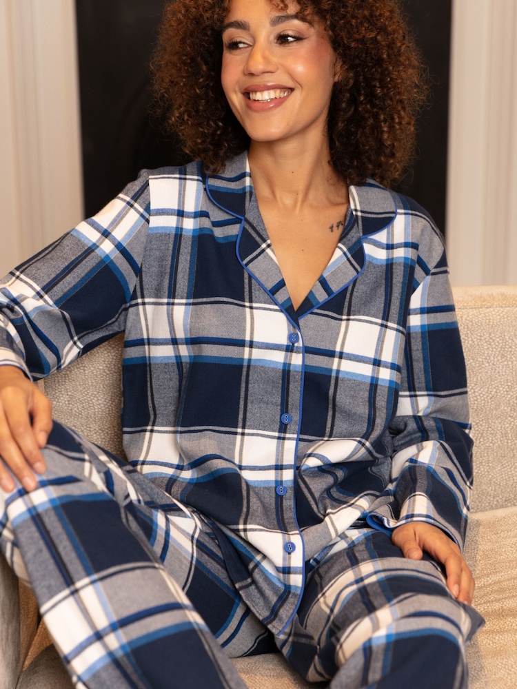 Cyberjammies Blue Long Sleeved Check Pyjamas Set - Image 4 of 4 Cyberjammies Blue Long Sleeved Check Pyjamas Set - Image 4 of 4