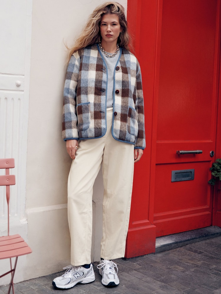 Ecru Cord Barrel Trousers - Image 1 of 8 Ecru Cord Barrel Trousers - Image 1 of 8