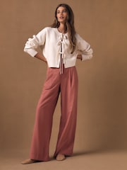 ផ្កាឈូក Pink - ខោជើងវែងជាមួយក្រណាត់ទេសឯក - រូបភាព 1 នៃ 7