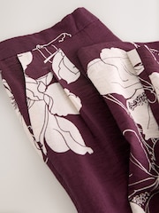 ផ្កាប៊ឺហ្គូឌី/ក្រែម - ខោជើងវែងជាមួយក្រណាត់ទេសឯក - រូបភាព 2 នៃ 3