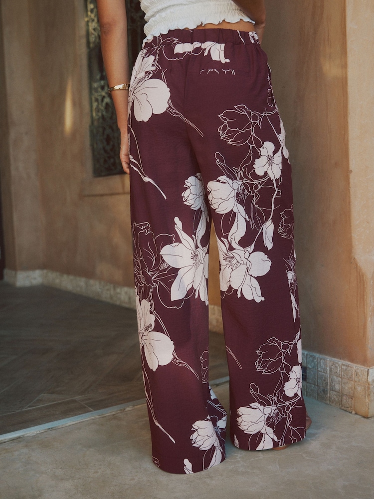 Leggings L’urv Imprimé Floral Bordeaux - Taille Small, Occasion Très Bon état