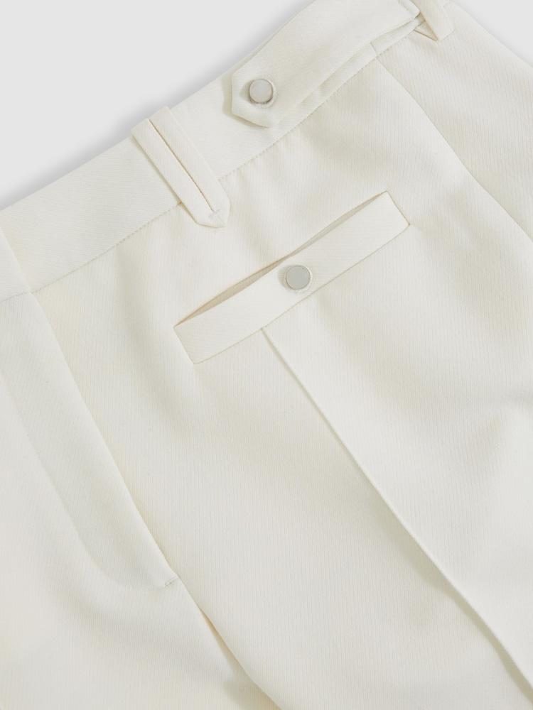 Reiss White Athena Atelier Wool Stud Flared Trousers - Image 6 of 6 Reiss White Athena Atelier Wool Stud Flared Trousers - Image 6 of 6