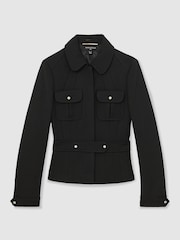 Reiss Black Vesta Atelier Wool Belted Jacket - Image 2 of 7
