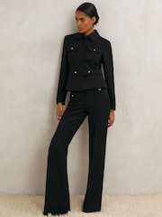 Reiss Black Vesta Atelier Wool Belted Jacket - Image 5 of 7