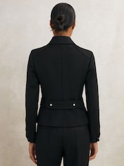 Reiss Black Vesta Atelier Wool Belted Jacket - Image 6 of 7