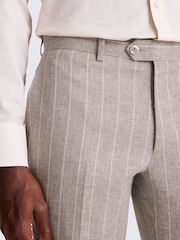 MOSS Natural Slim Fit Stripe Trousers - Image 3 of 3