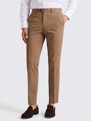 MOSS Tailored Fit Tobacco Cotton Trousers - Imagen 1 de 3