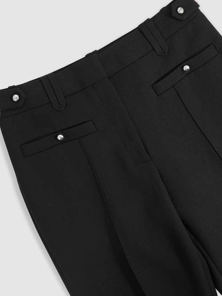 Reiss Black Athena Atelier Wool Stud Flared Trousers - Image 6 of 6 Reiss Black Athena Atelier Wool Stud Flared Trousers - Image 6 of 6