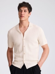 MOSS Natural Pointelle Cuban Shirt - Image 1 of 4