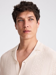 MOSS Natural Pointelle Cuban Shirt - Image 3 of 4