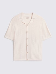 MOSS Natural Pointelle Cuban Shirt - Image 4 of 4