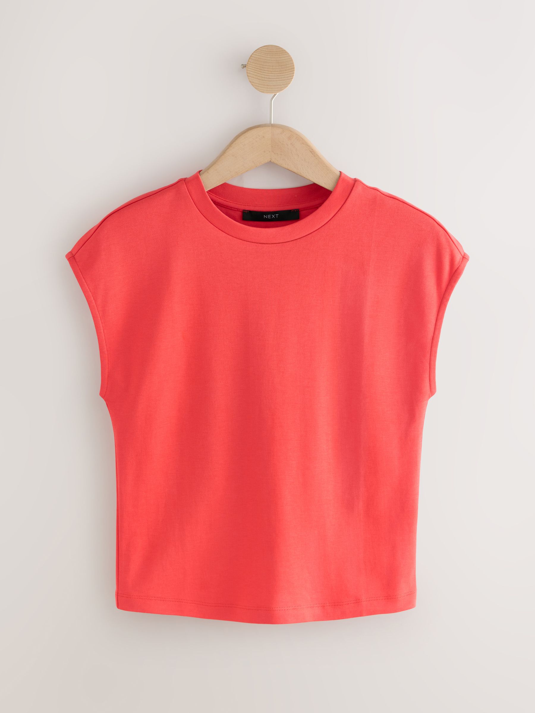 Buy Red Cap Sleeve Fitted Crew Neck T-Shirt from Next Canada