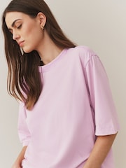 粉紅色/藍色/綠色/黃色/白色 - Relaxed Boxy Elbow Length Crew Neck T-Shirt 3 Pack - 圖片 12/12