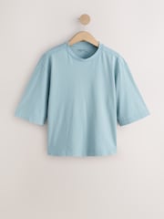 粉紅色/藍色/綠色/黃色/白色 - Relaxed Boxy Elbow Length Crew Neck T-Shirt 3 Pack - 圖片 2/12