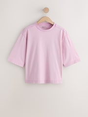 粉紅色/藍色/綠色/黃色/白色 - Relaxed Boxy Elbow Length Crew Neck T-Shirt 3 Pack - 圖片 3/12