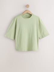 粉紅色/藍色/綠色/黃色/白色 - Relaxed Boxy Elbow Length Crew Neck T-Shirt 3 Pack - 圖片 5/12