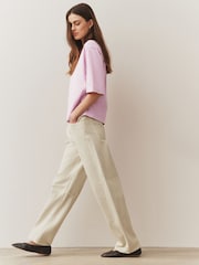 粉紅色/藍色/綠色/黃色/白色 - Relaxed Boxy Elbow Length Crew Neck T-Shirt 3 Pack - 圖片 7/12