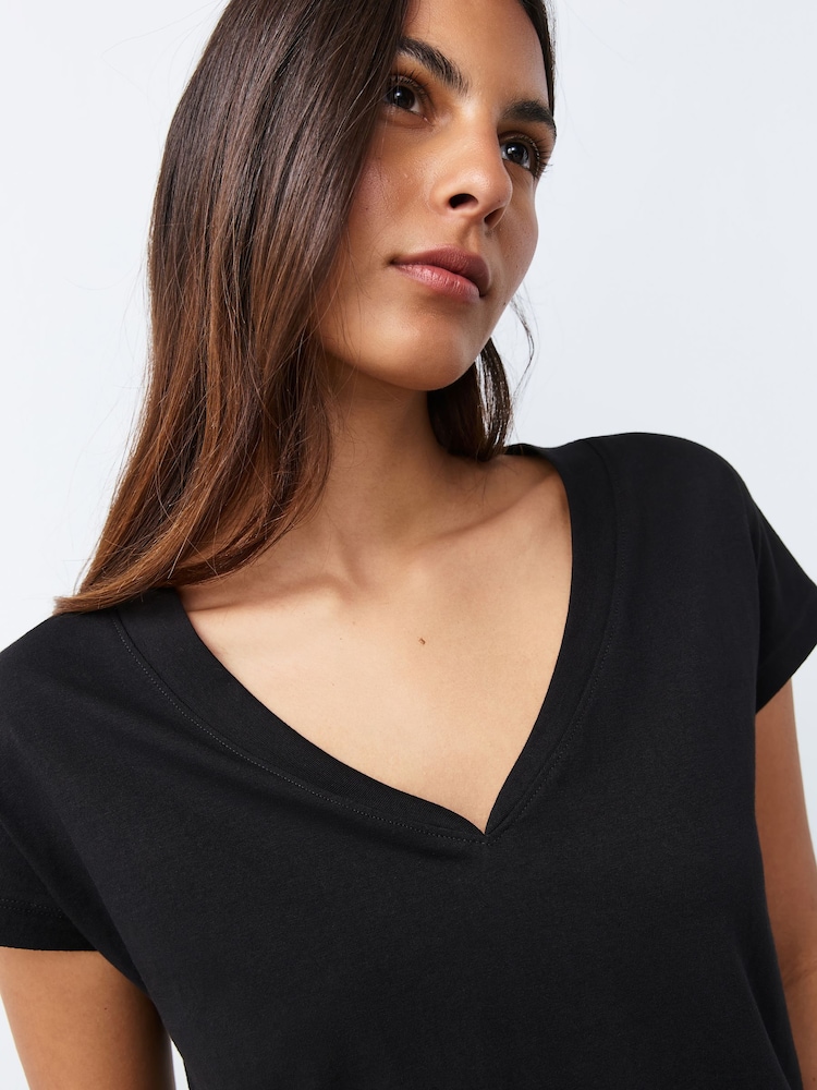 Black/Grey/Pink Cap Sleeve T-Shirts 7 Pack - Image 13 of 13