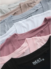 Black/Grey/Pink Cap Sleeve T-Shirts 7 Pack - Image 9 of 13