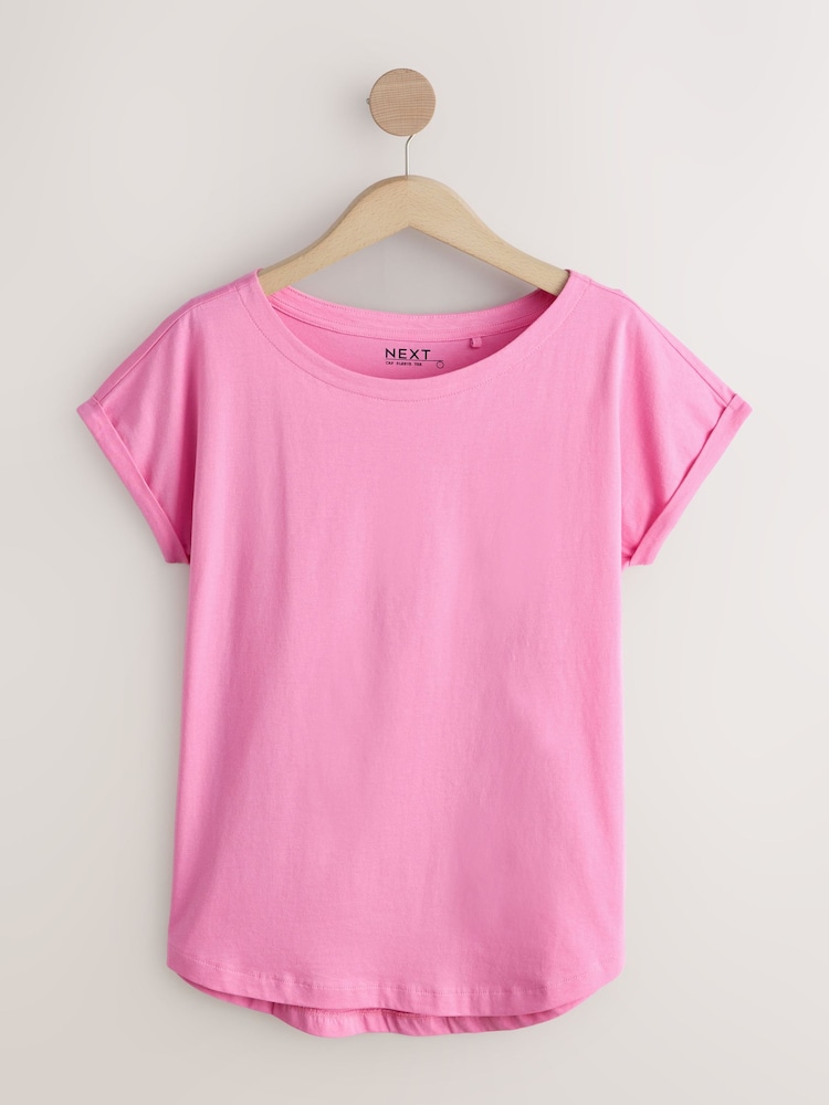 Purple/Blue/Butter Yellow/Pink/White Cap Sleeve T-Shirts 5 Pack - Image 2 of 8