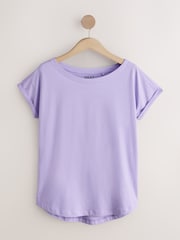 Purple/Blue/Butter Yellow/Pink/White Cap Sleeve T-Shirts 5 Pack - Image 6 of 8