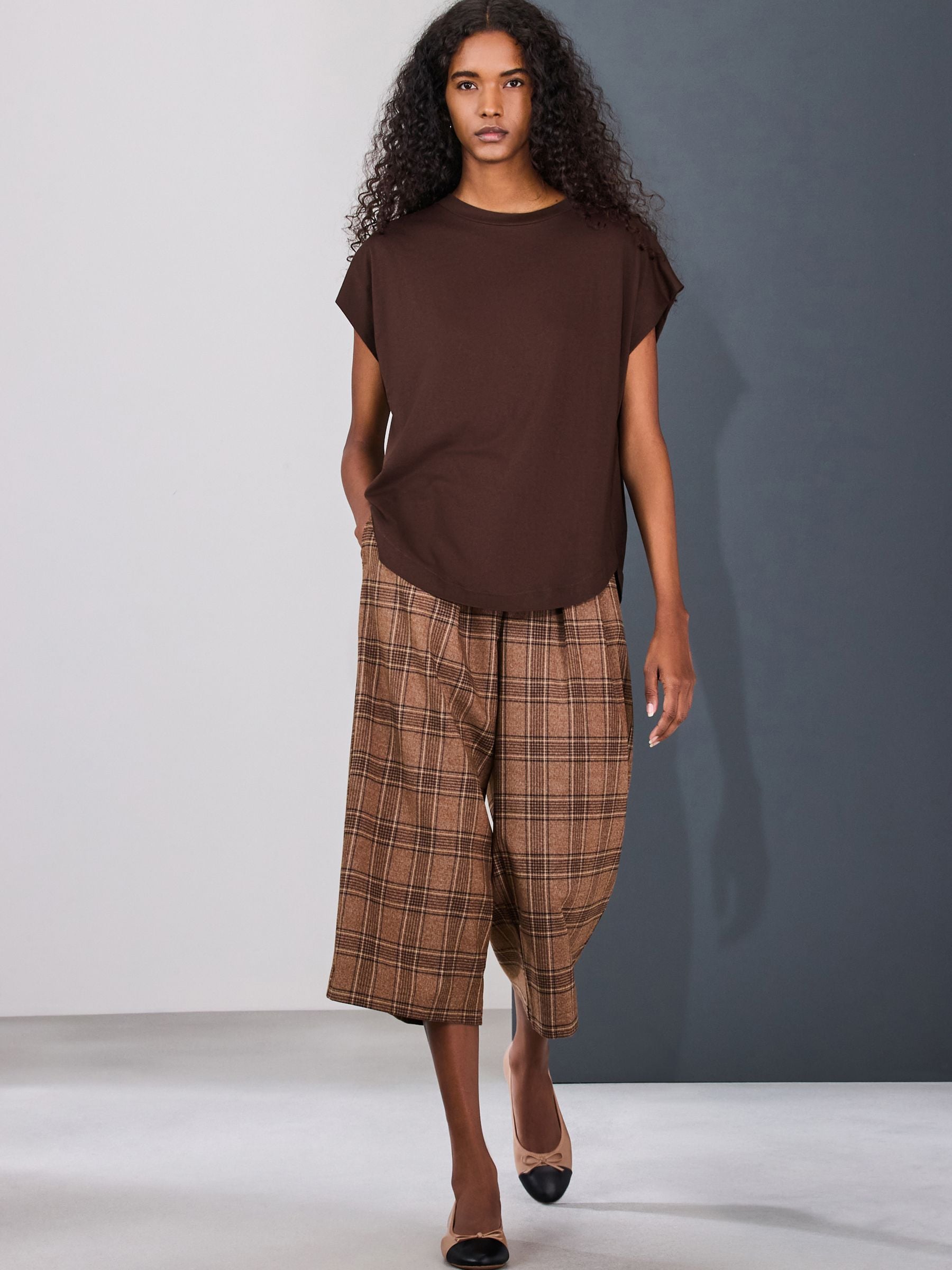 Buy Chocolate Brown Cap Sleeve TENCEL™ Modal Blend T-Shirt from