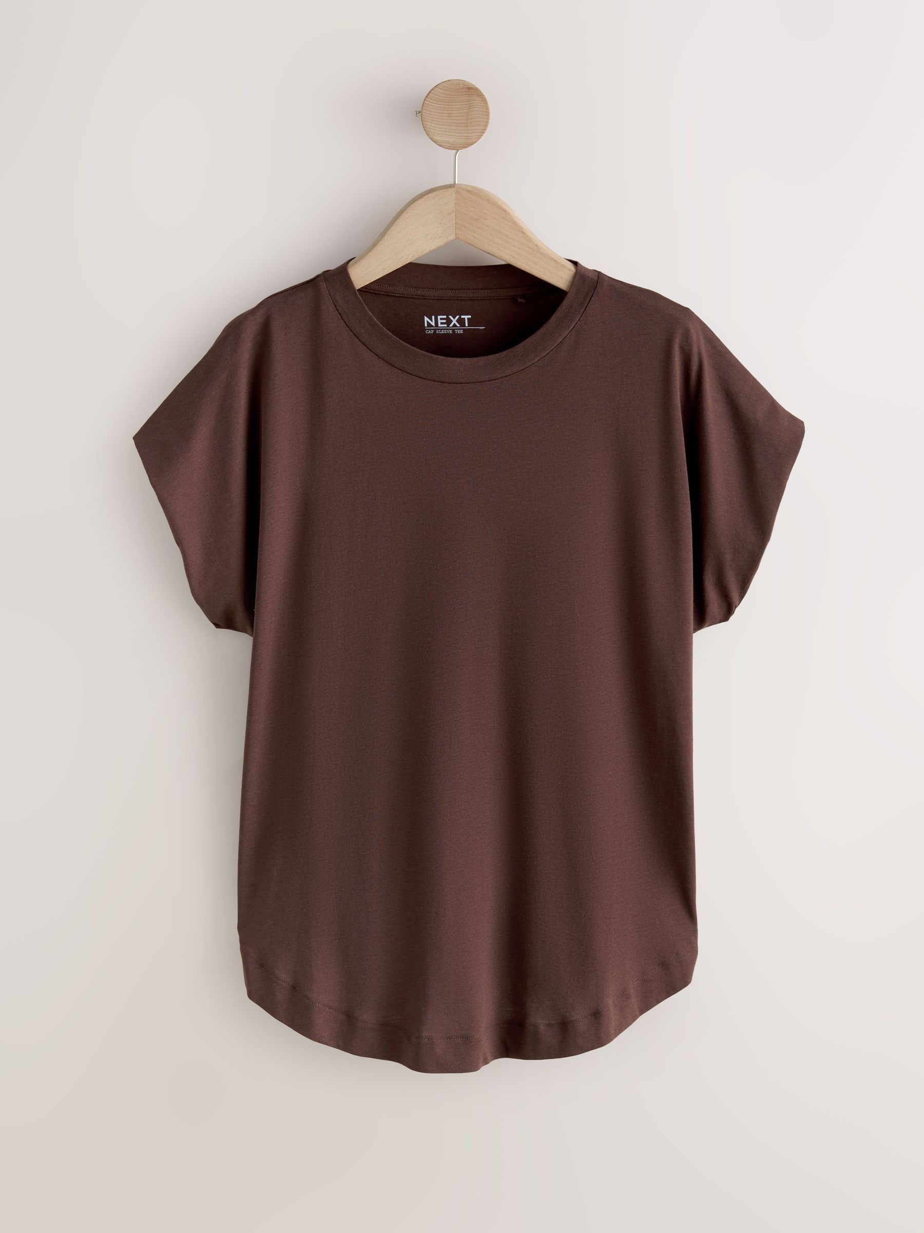 Buy Chocolate Brown Cap Sleeve TENCEL™ Modal Blend T-Shirt from