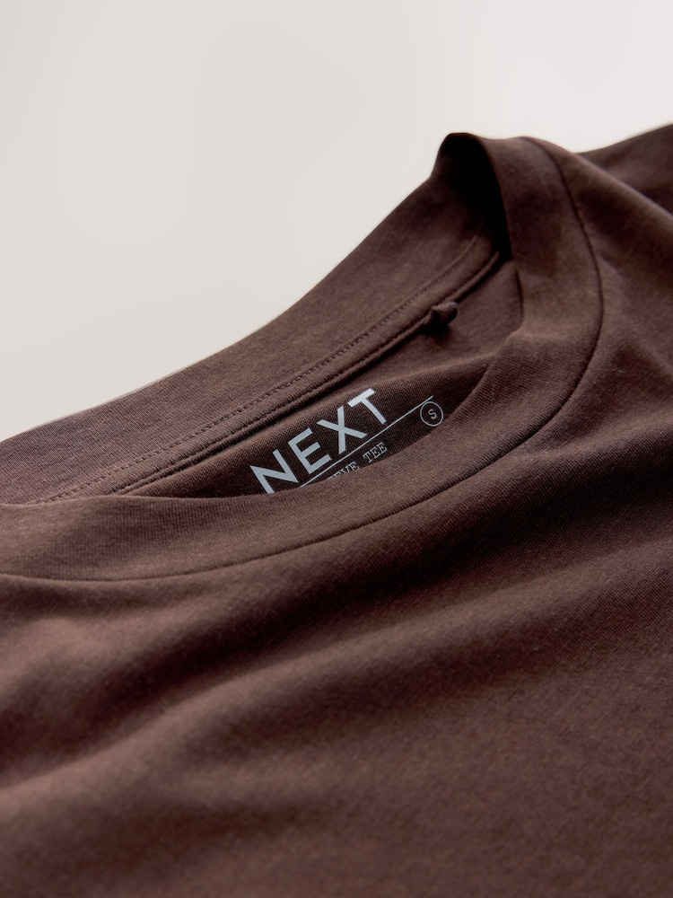 Chocolate Brown Cotton Modal Cap Sleeve TENCEL™ Modal Blend T-Shirt - Image 7 of 7
