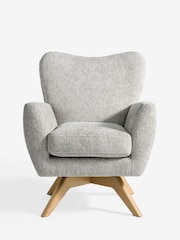 Chunky Chenille Light Grey Wilson Swivel Accent Chair - Image 2 of 4