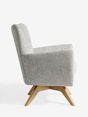 Chunky Chenille Light Grey Wilson Swivel Accent Chair - Image 3 of 4