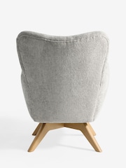 Chunky Chenille Light Grey Wilson Swivel Accent Chair - Image 6 of 7