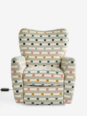 Chunky Stripe Geo Grey Wilson Highback Riser Recliner Armchair - Image 10 of 13