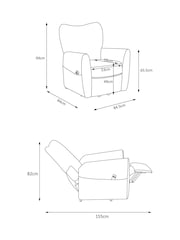 Chunky Stripe Geo Grey Wilson Highback Riser Recliner Armchair - Image 3 of 13