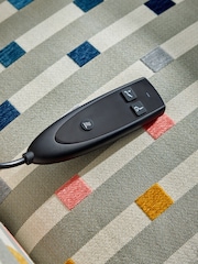 Chunky Stripe Geo Grey Wilson Highback Riser Recliner Armchair - Image 8 of 13