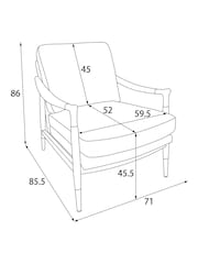 Monza Faux Leather Dark Grey Flinton Wooden Accent Chair - Image 3 of 9