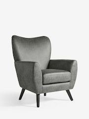 Monza Faux Leather Grey Wilson Large Highback Armchair - Image 6 of 9
