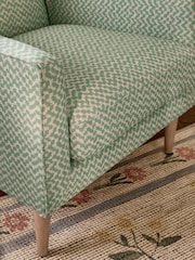 Ikat Print Basil Green Prescott Armchair - Image 2 of 9