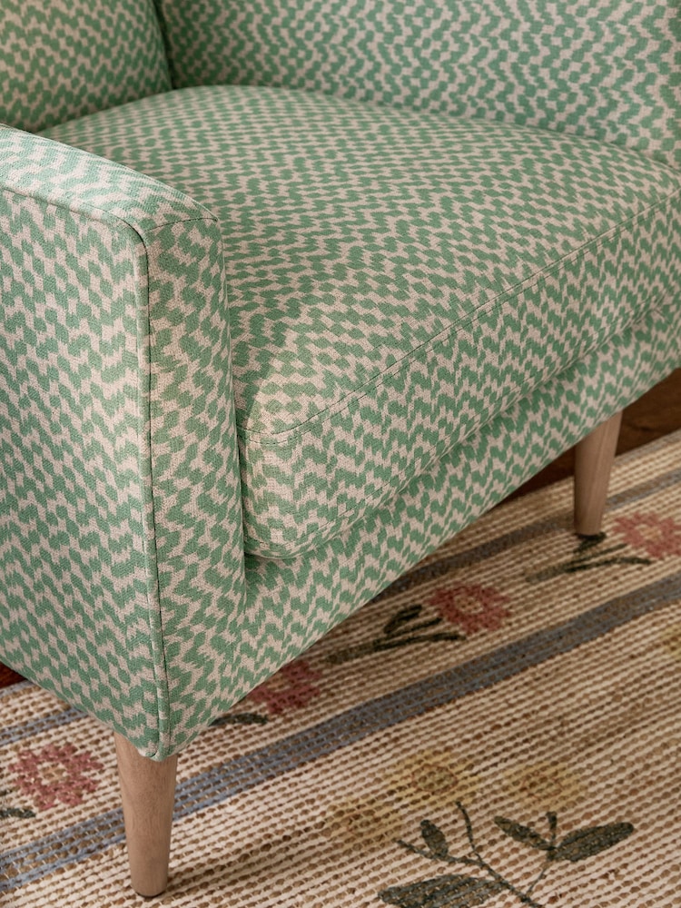 Ikat Print Basil Green Prescott Armchair - Image 2 of 9 Ikat Print Basil Green Prescott Armchair - Image 2 of 9