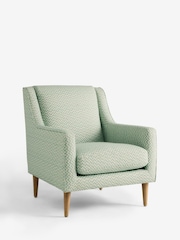 Ikat Print Basil Green Prescott Armchair - Image 5 of 9